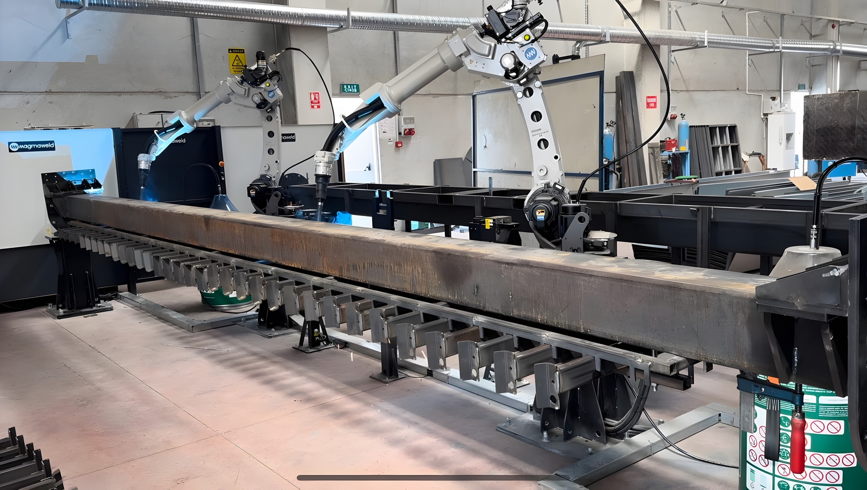 2 ADET MAGMAWELD PANASONİC KAYNAK ROBOTU 8 MT AÇIKLIK VE 2 TON PARÇA KAYNAK İŞLEMİNE SAHİP